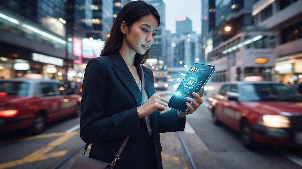 L'interazione quotidiana tra utente e tecnologie mobili basate su intelligenza artificiale.