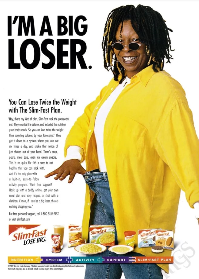 whoopy goldberg testimonial di slim fast
